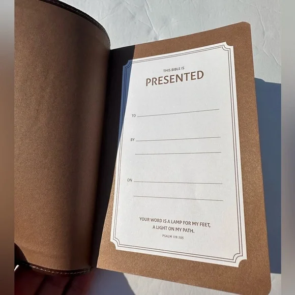 Holy Bible NIV Zondervan Two Toned Brown Leather Soft Cover 4.5” X 6.75” - Picture 4 of 8
